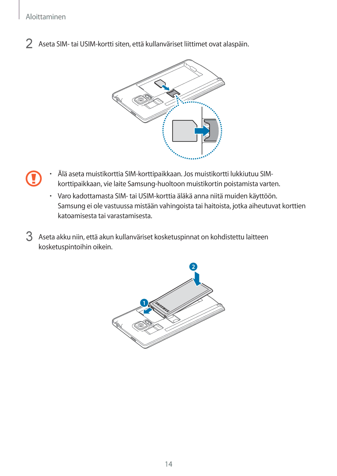 Samsung SM-N915FZWYNEE, SM-N915FZKYNEE manual Aloittaminen 