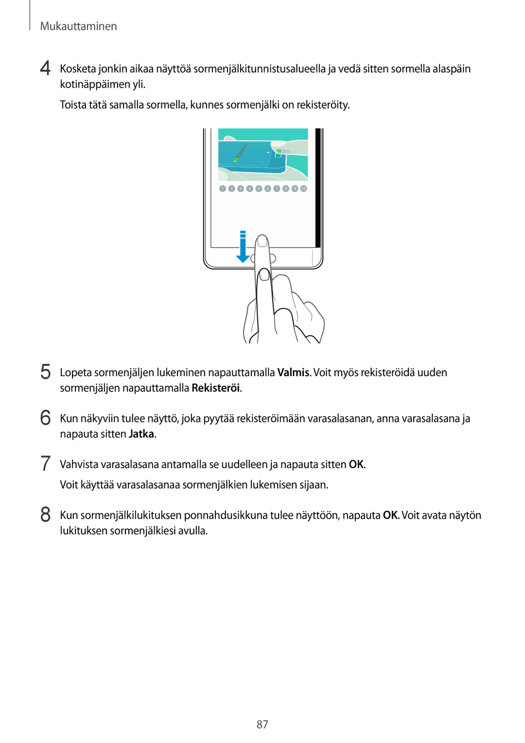 Samsung SM-N915FZKYNEE, SM-N915FZWYNEE manual Mukauttaminen 