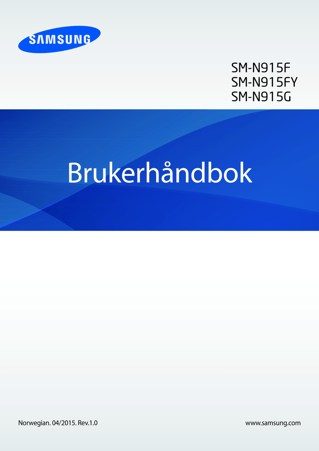 Samsung SM-N915FZKYNEE, SM-N915FZWYNEE manual Brukerhåndbok, Norwegian /2015. Rev.1.0 