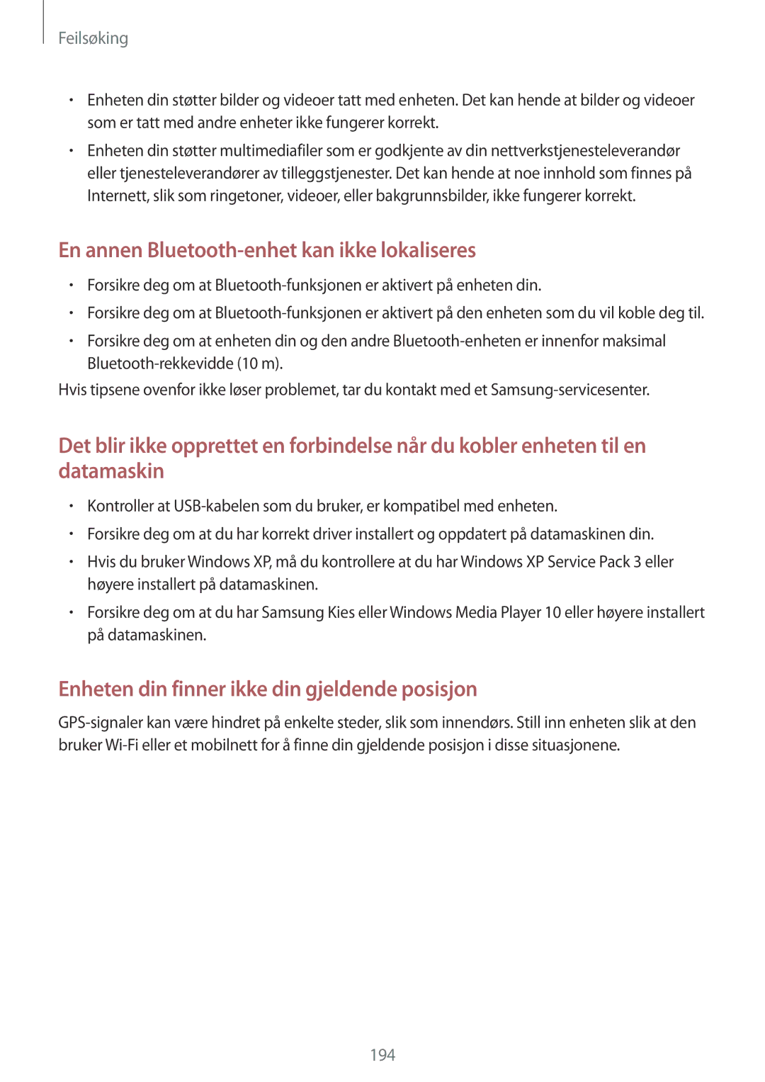Samsung SM-N915FZWYNEE, SM-N915FZKYNEE manual En annen Bluetooth-enhet kan ikke lokaliseres 