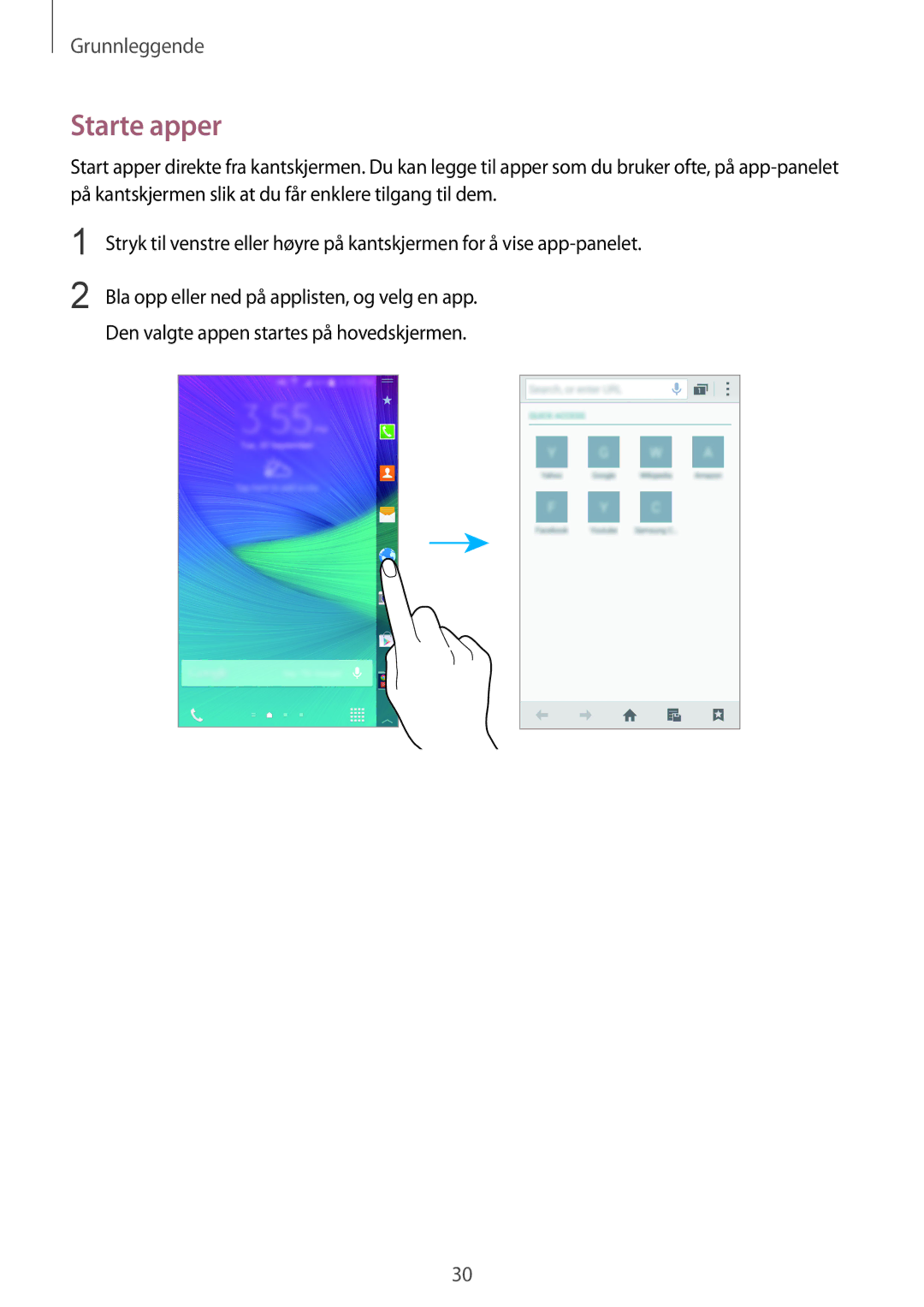 Samsung SM-N915FZWYNEE, SM-N915FZKYNEE manual Starte apper 