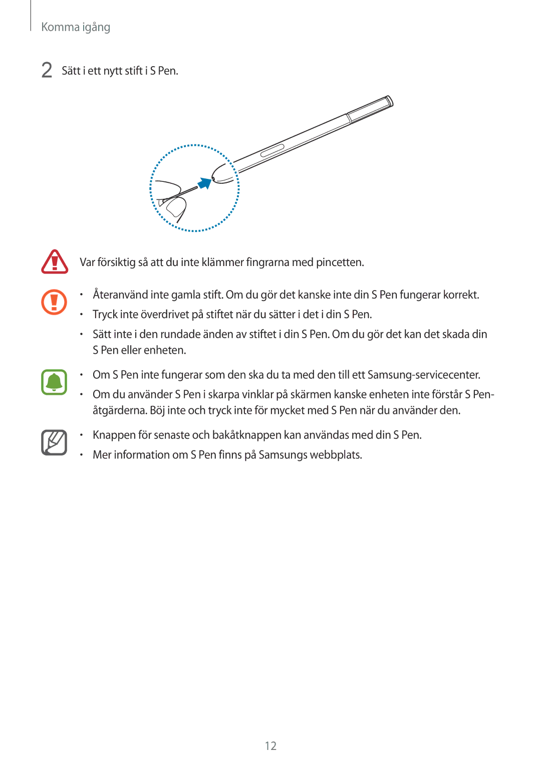 Samsung SM-N915FZWYNEE, SM-N915FZKYNEE manual Komma igång 