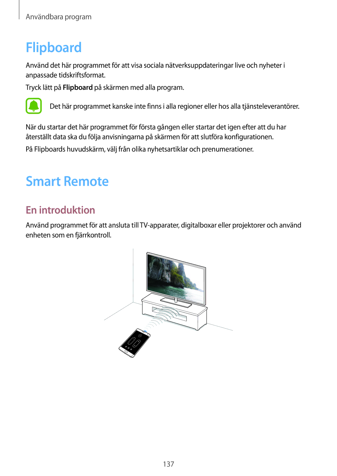 Samsung SM-N915FZKYNEE, SM-N915FZWYNEE manual Flipboard, Smart Remote 