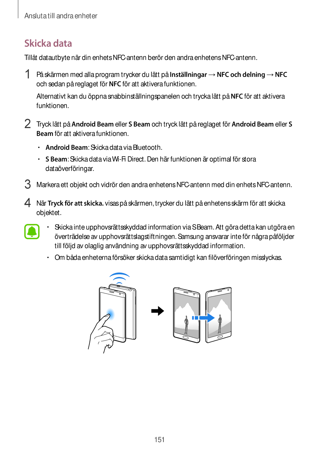 Samsung SM-N915FZKYNEE, SM-N915FZWYNEE manual Skicka data, Objektet 