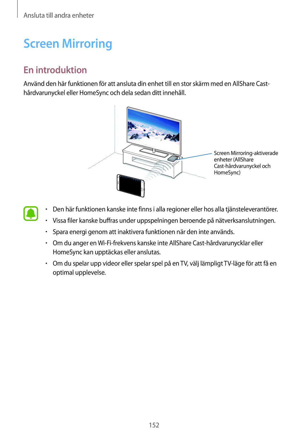 Samsung SM-N915FZWYNEE, SM-N915FZKYNEE manual Screen Mirroring, En introduktion 