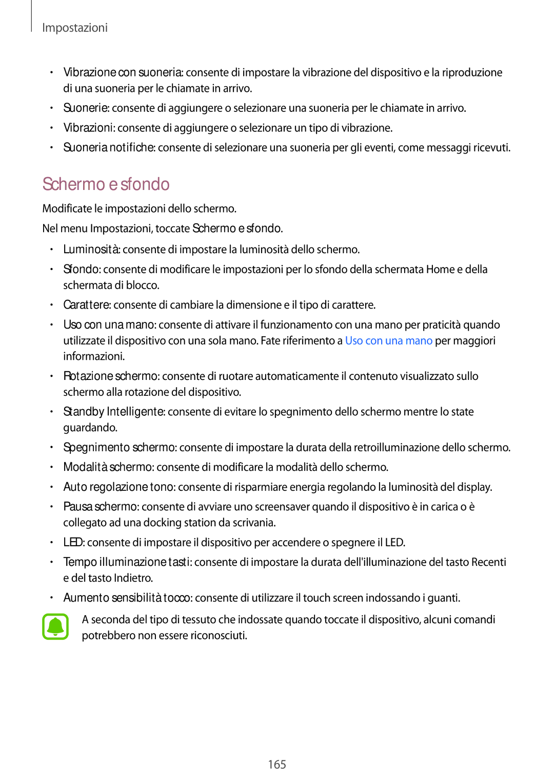 Samsung SM-N915FZKYXEO, SM-N915FZWYXEO, SM-N915FZKYDBT, SM-N915FZWYITV, SM-N915FZKYAUT, SM-N915FZKYITV manual Schermo e sfondo 