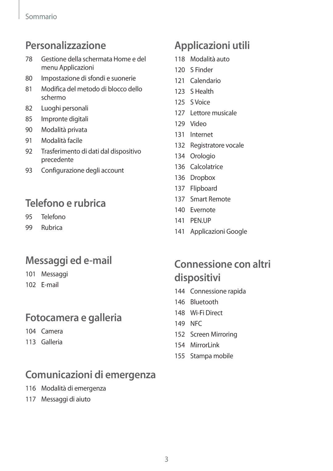 Samsung SM-N915FZKYXEO, SM-N915FZWYXEO, SM-N915FZKYDBT, SM-N915FZWYITV, SM-N915FZKYAUT, SM-N915FZKYITV manual Telefono e rubrica 