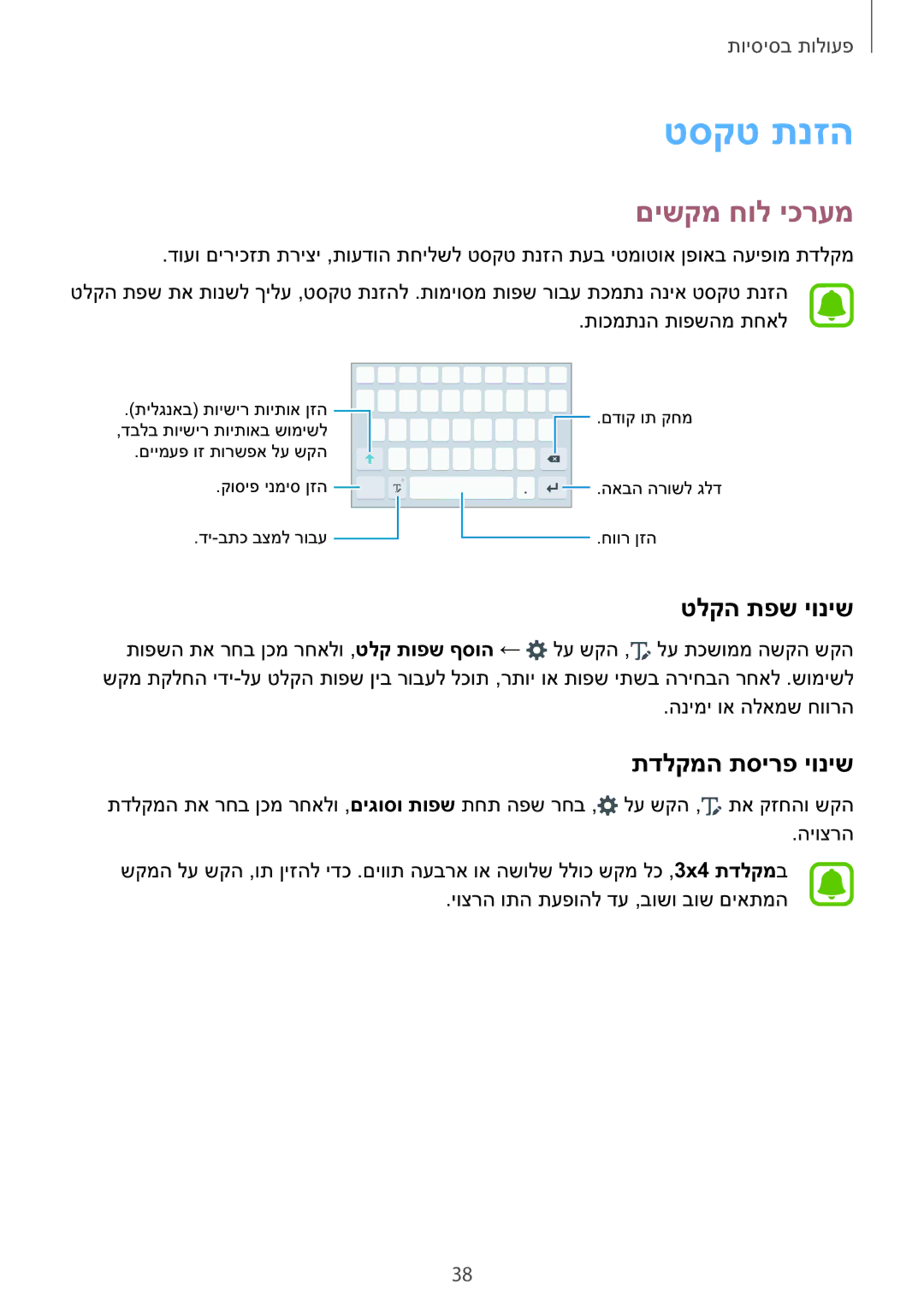 Samsung SM-N920CZDAILO manual טסקט תנזה, םישקמ חול יכרעמ, טלקה תפש יוניש, תדלקמה תסירפ יוניש 