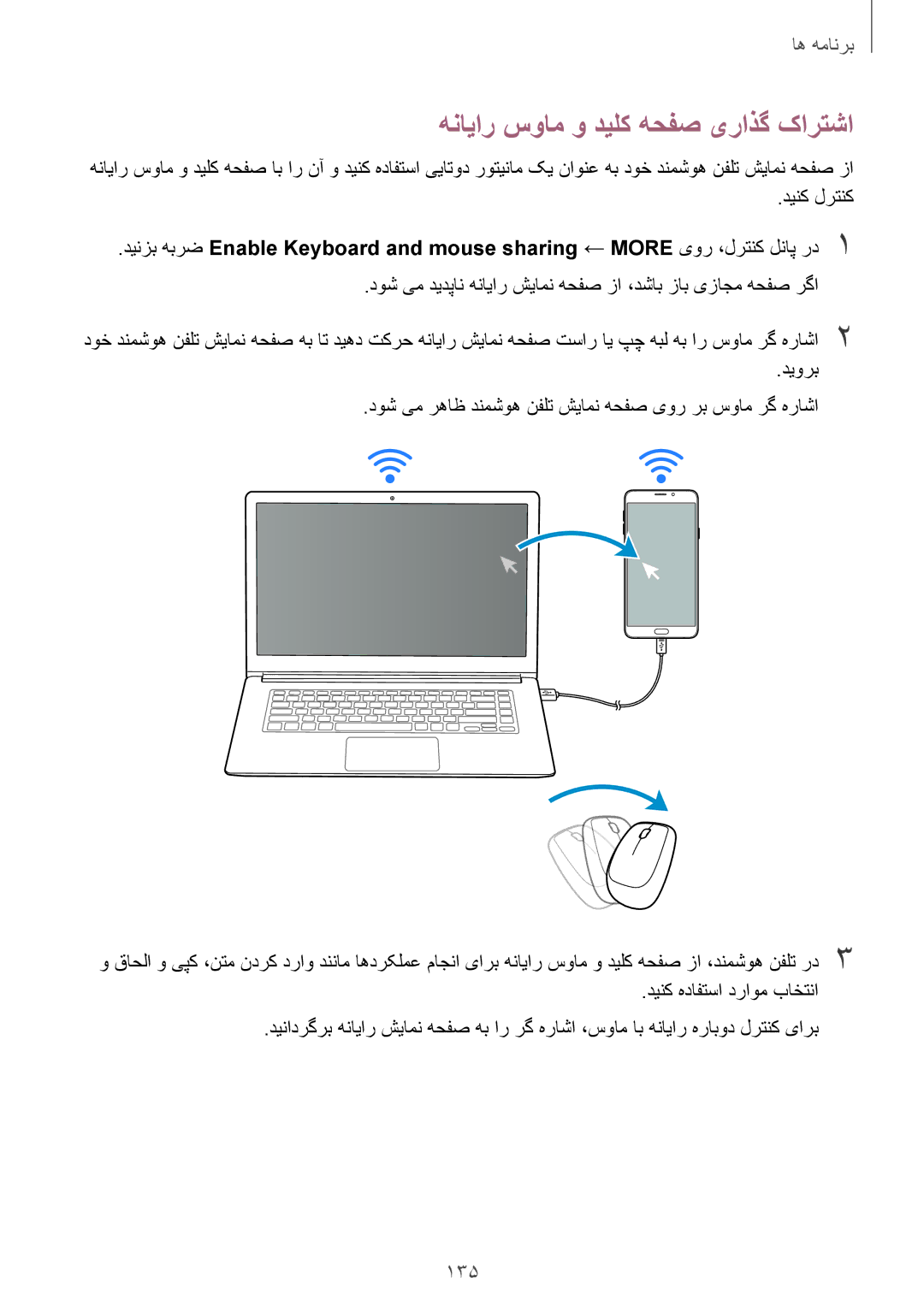 Samsung SM-N920CZDAKSA, SM-N920CZDUXSG, SM-N920CZKAKSA, SM-N920CEDEKSA manual هنایار سوام و دیلک هحفص یراذگ کارتشا, 135 