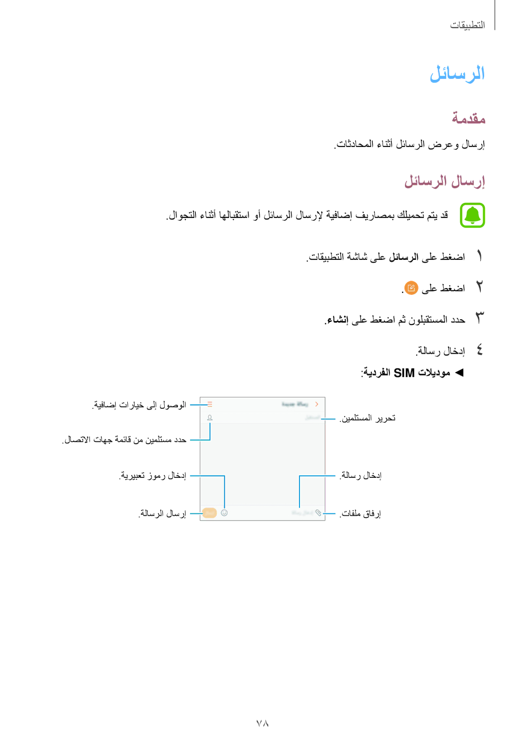 Samsung SM-N920CEDEKSA, SM-N920CZDUXSG, SM-N920CZKAKSA, SM-N920CZDAKSA manual لئاسرلا لاسرإ 