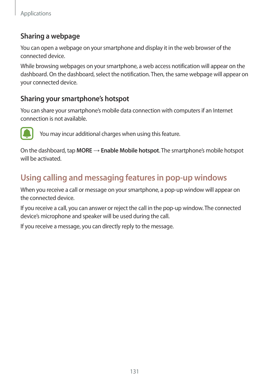 Samsung SM-N920CZWAXXV, SM-N920CZDUXSG, SM-N920CZKAKSA, SM-N920CEDEKSA Sharing a webpage, Sharing your smartphone’s hotspot 