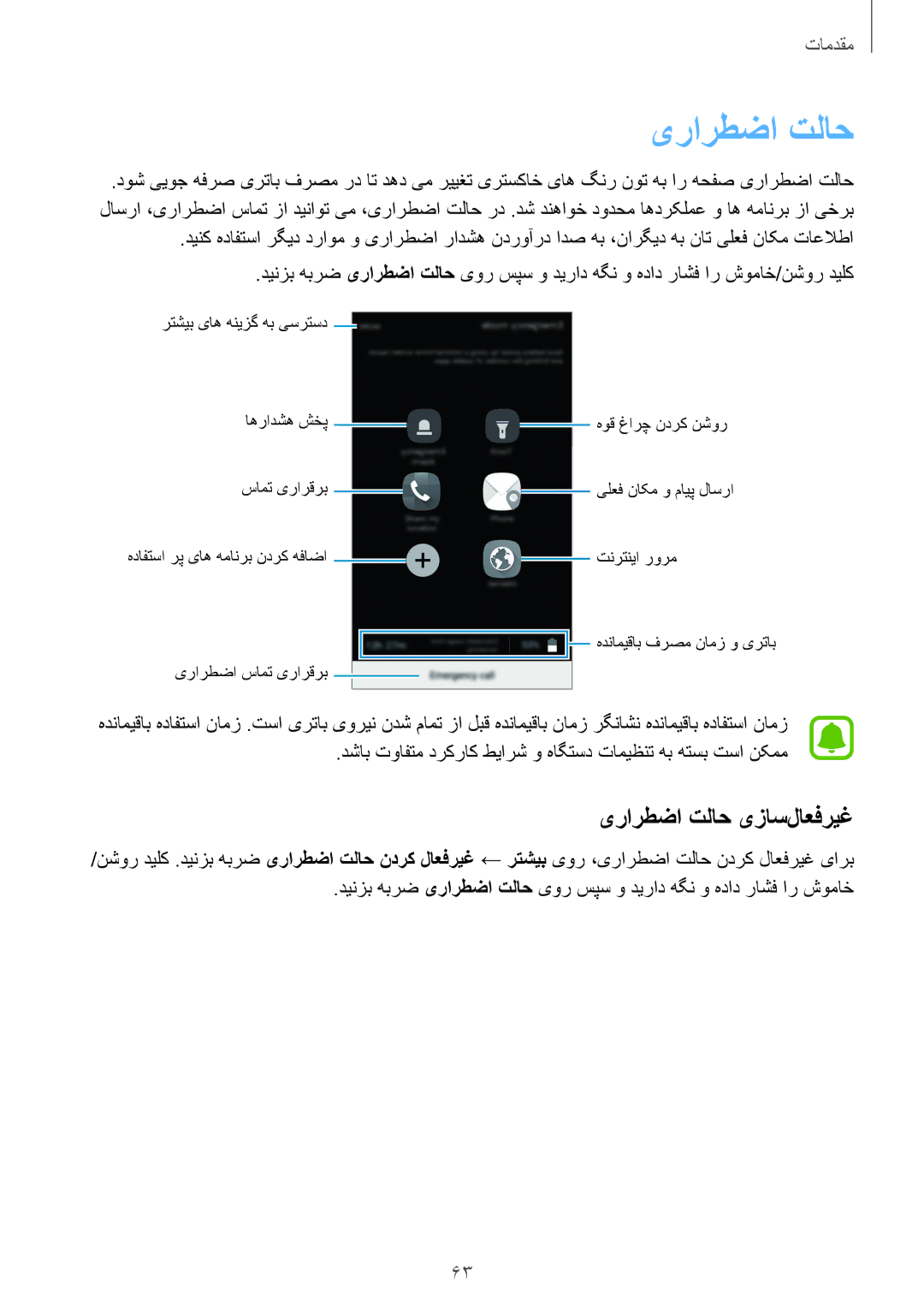 Samsung SM-N920CZDAKSA, SM-N920CZDUXSG, SM-N920CZKAKSA, SM-N920CEDEKSA manual یرارطضا تلاح یزاس‌لاعفریغ 