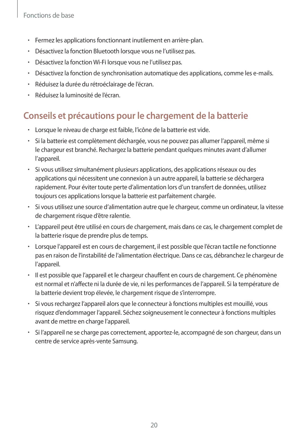 Samsung SM-N950FZBAXEF, SM-N950FZDAXEF, SM-N950FZKAXEF manual Conseils et précautions pour le chargement de la batterie 