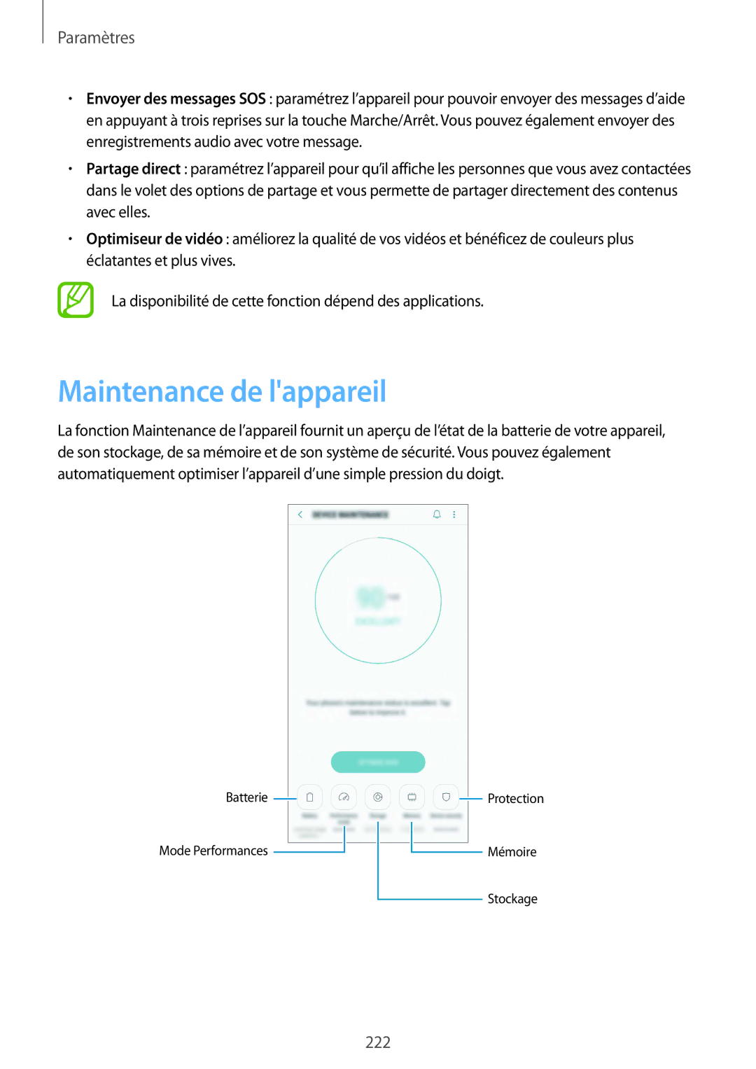 Samsung SM-N950FZKAXEF, SM-N950FZBAXEF, SM-N950FZDAXEF, SM-N950FZKDXEF manual Maintenance de lappareil 