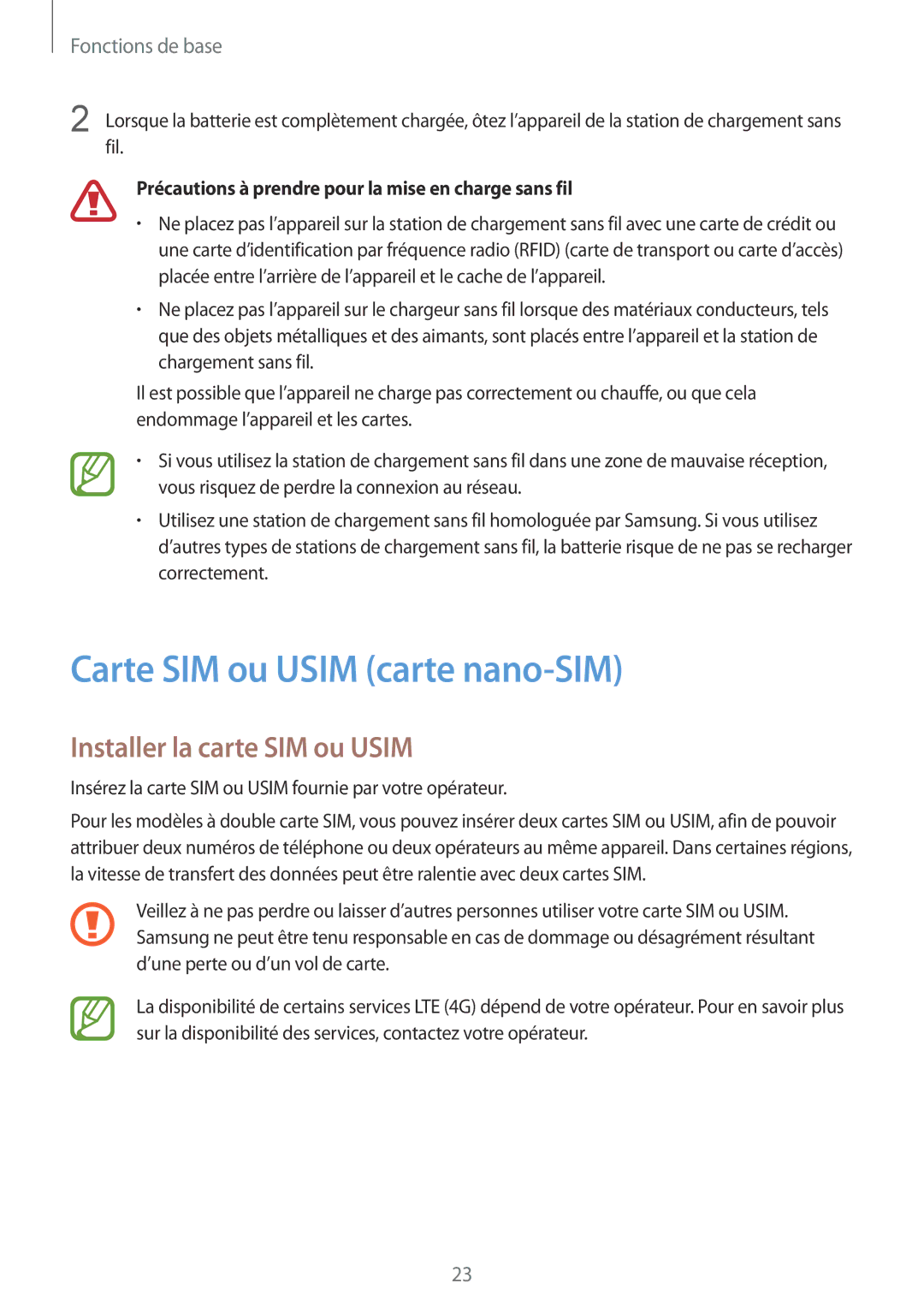 Samsung SM-N950FZKDXEF, SM-N950FZBAXEF, SM-N950FZDAXEF Carte SIM ou Usim carte nano-SIM, Installer la carte SIM ou Usim 