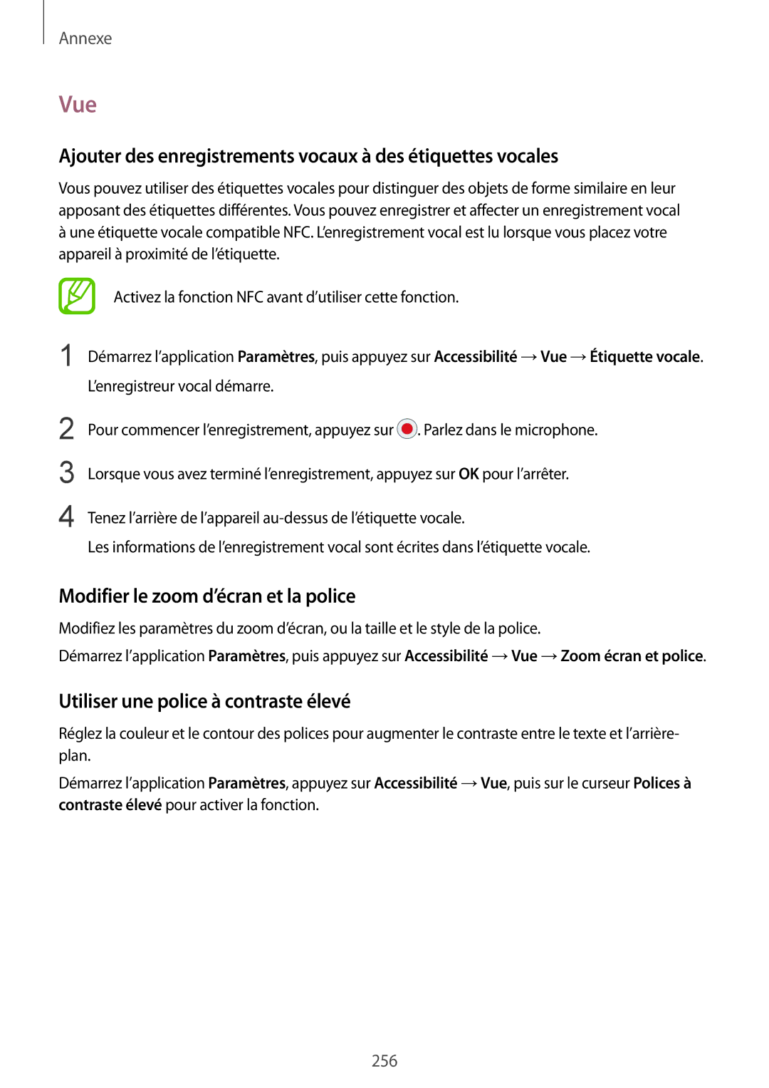 Samsung SM-N950FZBAXEF, SM-N950FZDAXEF, SM-N950FZKAXEF Vue, Ajouter des enregistrements vocaux à des étiquettes vocales 