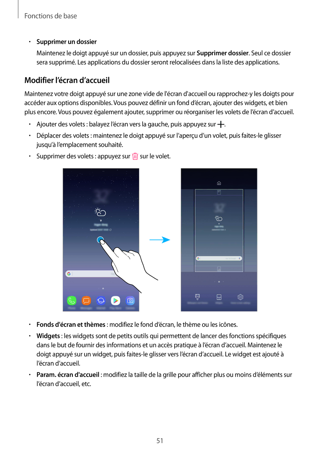 Samsung SM-N950FZKDXEF, SM-N950FZBAXEF, SM-N950FZDAXEF, SM-N950FZKAXEF manual Modifier l’écran d’accueil, Supprimer un dossier 