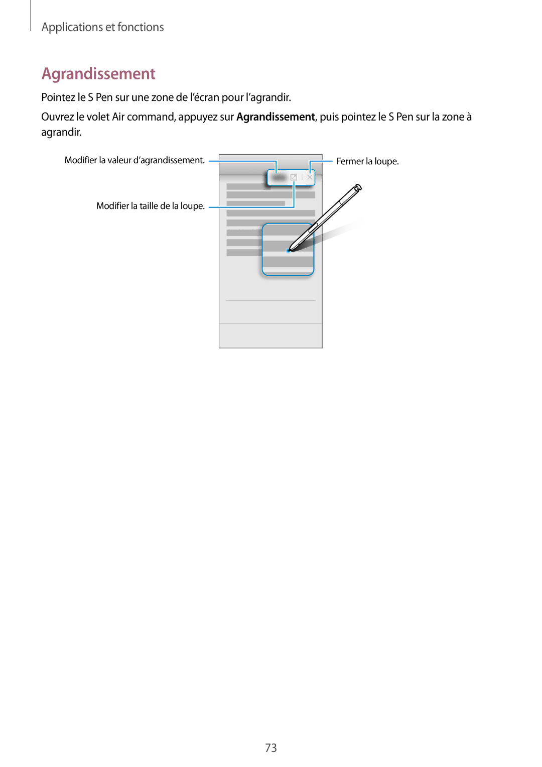 Samsung SM-N950FZDAXEF, SM-N950FZBAXEF, SM-N950FZKAXEF, SM-N950FZKDXEF manual Agrandissement 