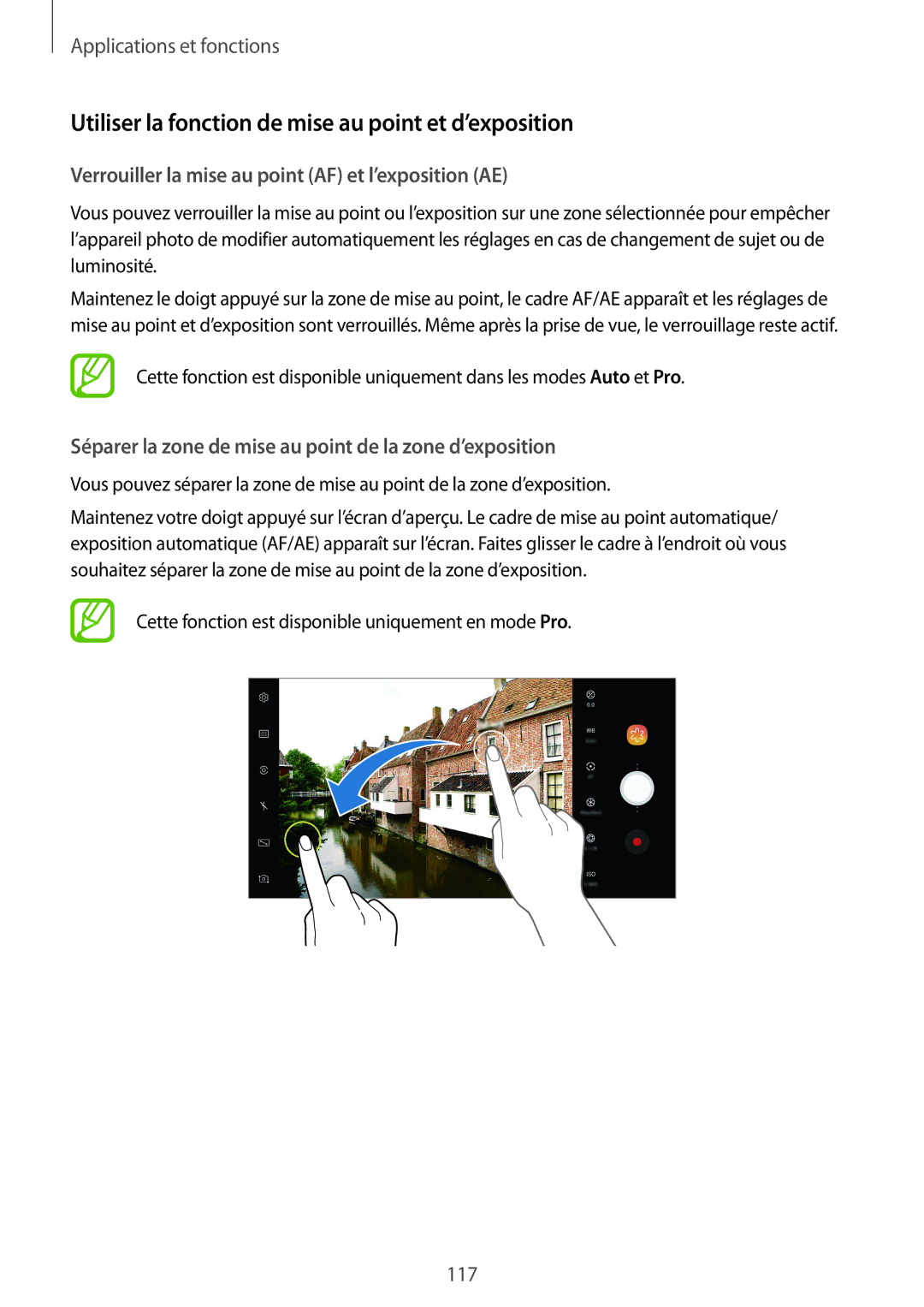 Samsung SM-N950FZBAXEF, SM-N950FZDAXEF, SM-N950FZKAXEF manual Utiliser la fonction de mise au point et d’exposition 