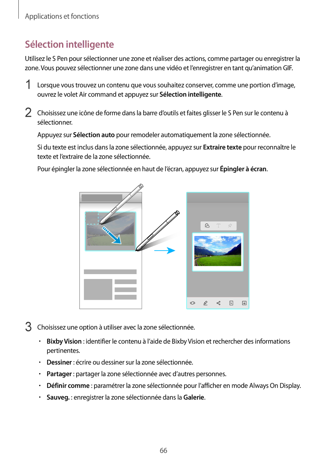 Samsung SM-N950FZBAXEF, SM-N950FZDAXEF, SM-N950FZKAXEF manual Sélection intelligente 