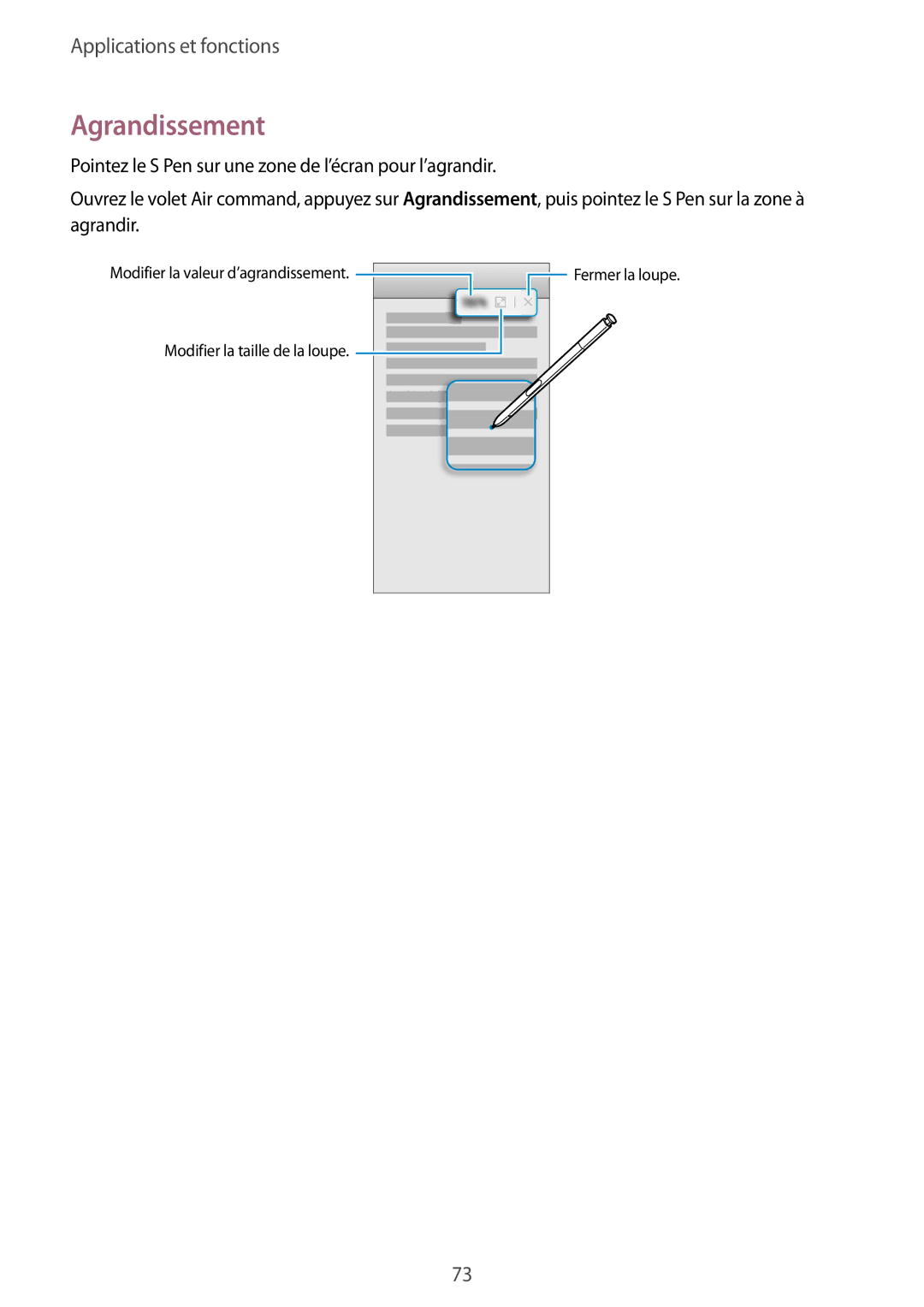 Samsung SM-N950FZDAXEF, SM-N950FZBAXEF, SM-N950FZKAXEF manual Agrandissement 