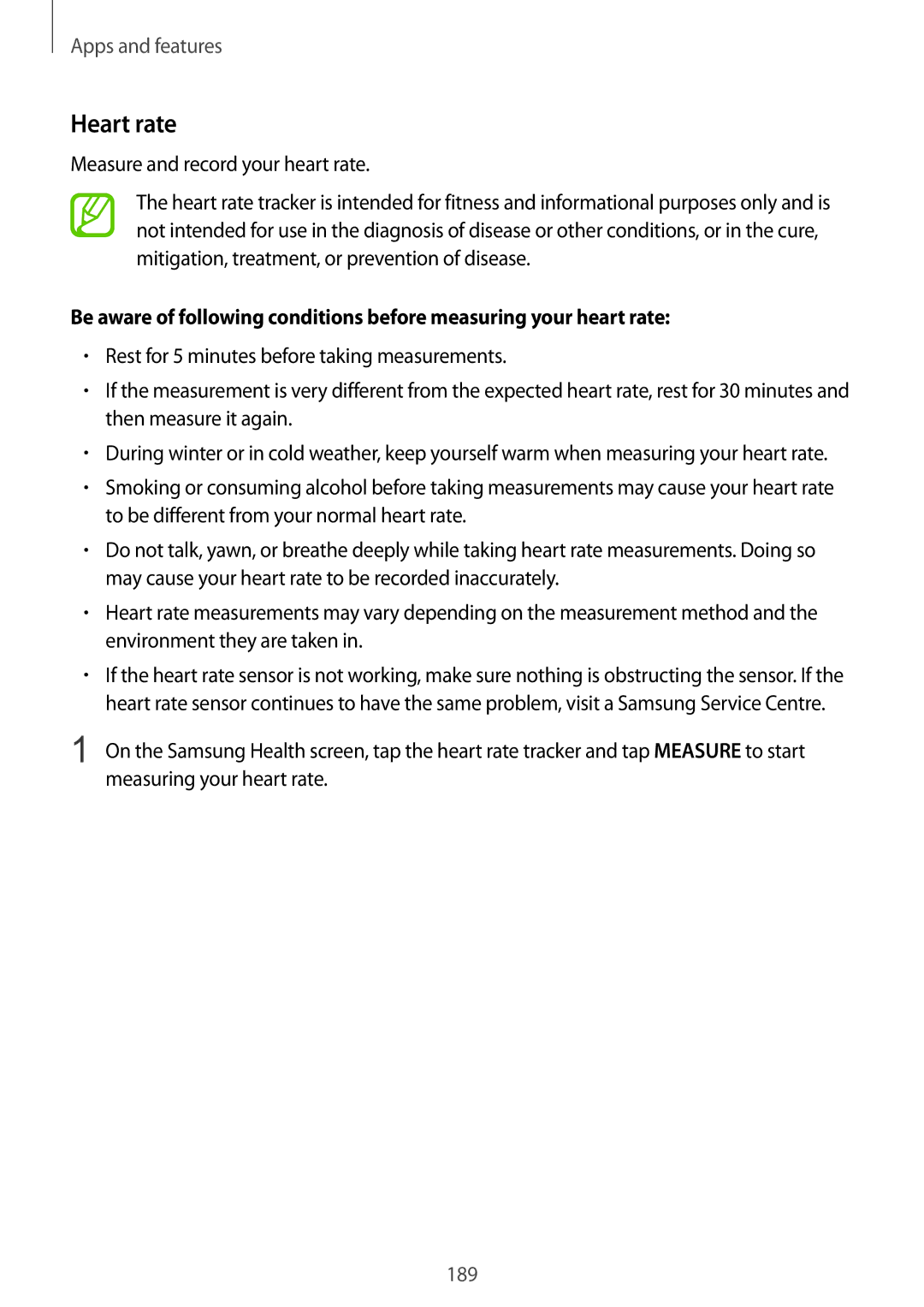 Samsung SM-N950FZKDNEE, SM-N950FZDADBT, SM-N950FZKADBT, SM-N950FZBDDBT manual Heart rate, Measure and record your heart rate 