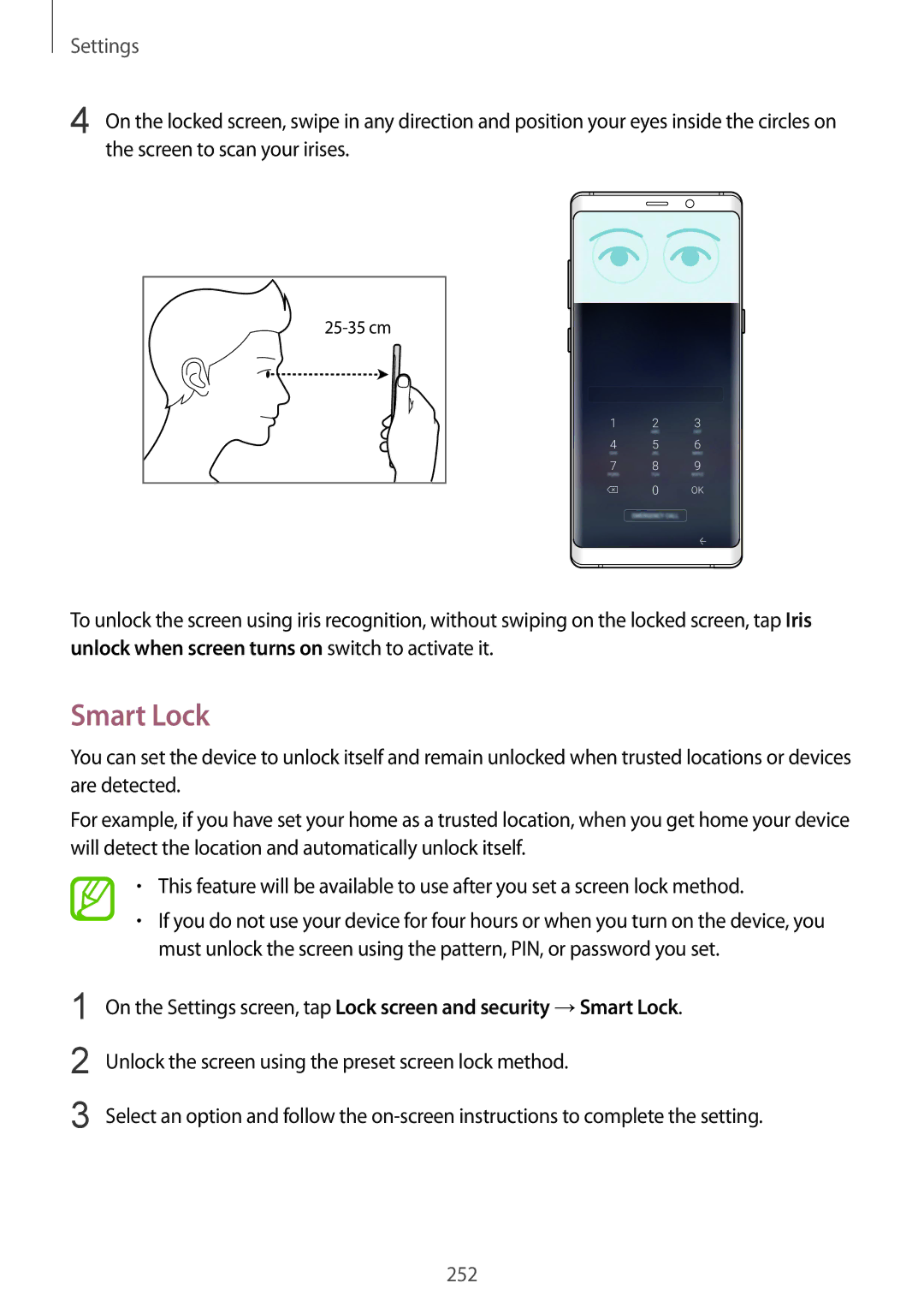 Samsung SM-N950FZKASEE, SM-N950FZDADBT, SM-N950FZKADBT, SM-N950FZBDDBT, SM-N950FZDDDBT, SM-N950FZKDDBT manual Smart Lock 