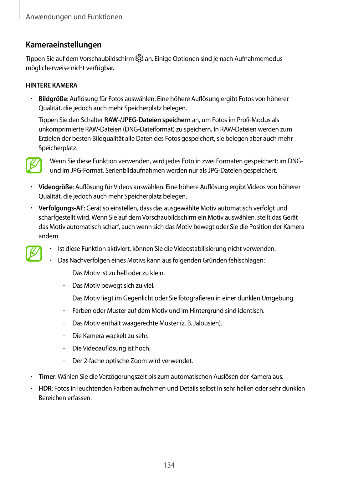 Samsung SM-N950FZBDDBT, SM-N950FZDADBT, SM-N950FZKADBT, SM-N950FZDDDBT, SM-N950FZKDDBT Kameraeinstellungen, Hintere Kamera 