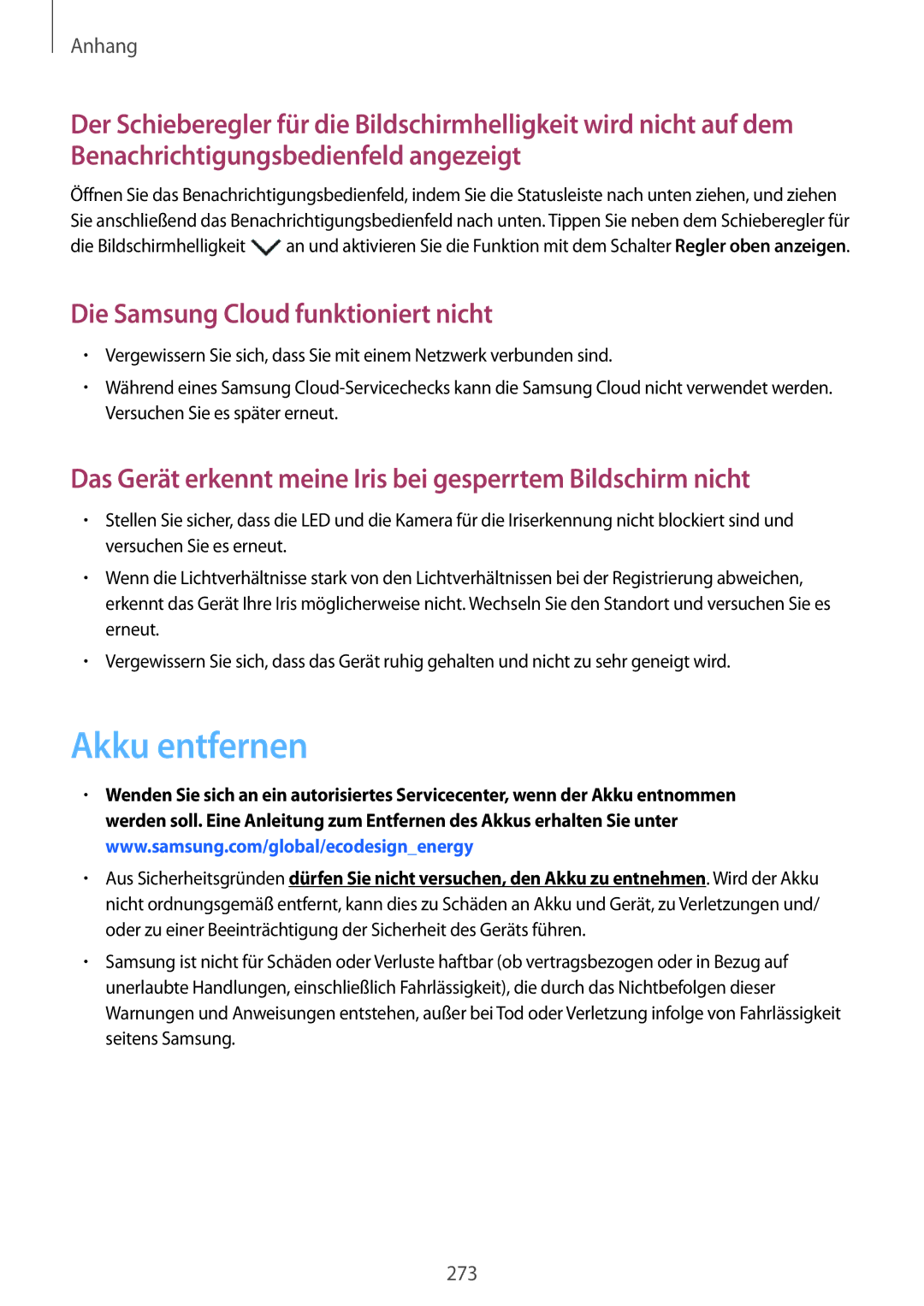 Samsung SM-N950FZDDDBT, SM-N950FZDADBT, SM-N950FZKADBT, SM-N950FZBDDBT Akku entfernen, Die Samsung Cloud funktioniert nicht 