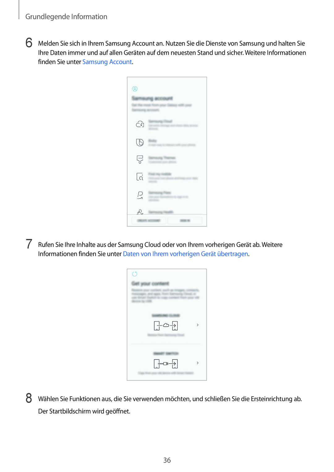 Samsung SM-N950FZDADBT, SM-N950FZKADBT, SM-N950FZBDDBT, SM-N950FZDDDBT, SM-N950FZKDDBT manual Grundlegende Information 