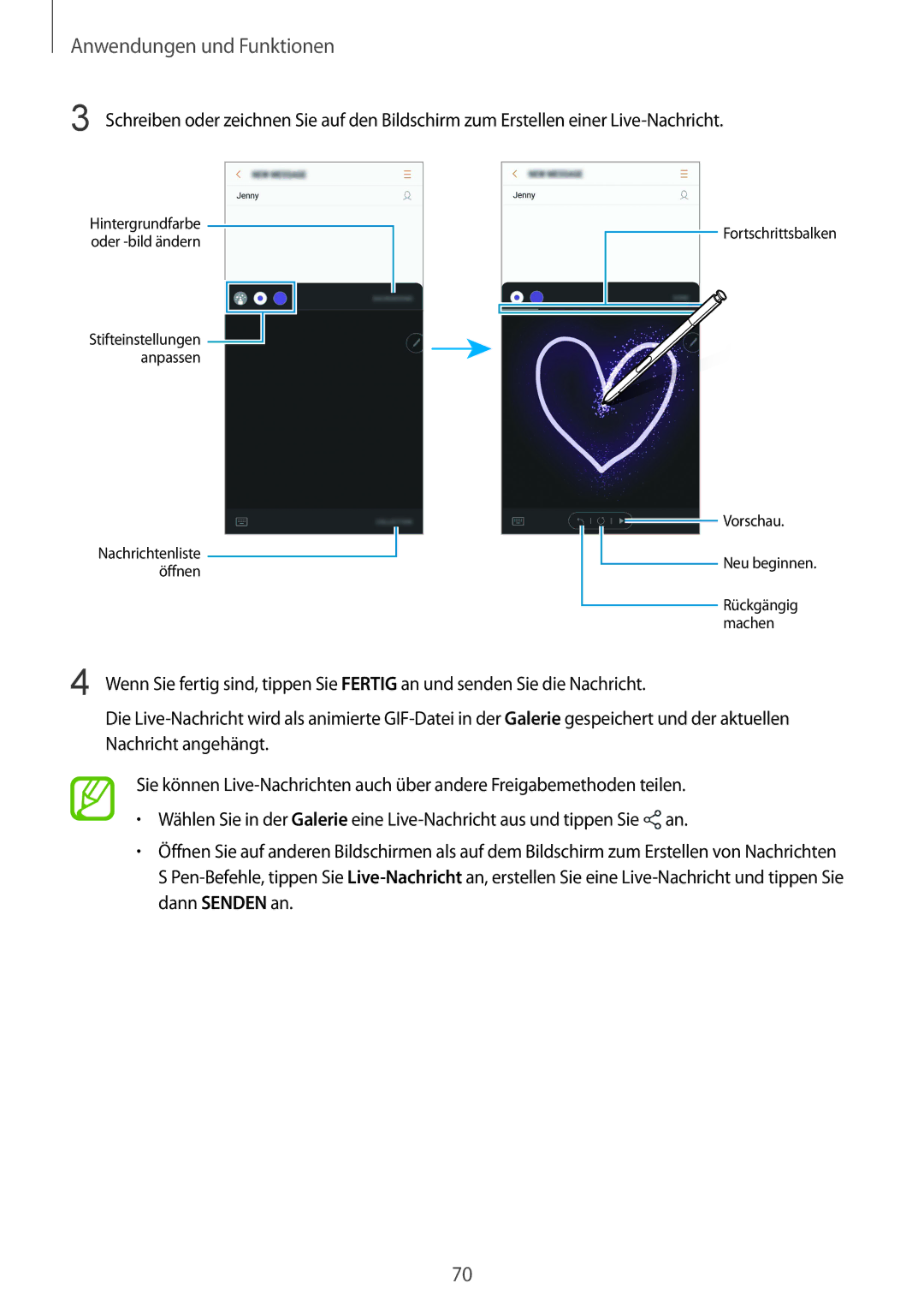 Samsung SM-N950FZKDDBT, SM-N950FZDADBT, SM-N950FZKADBT, SM-N950FZBDDBT, SM-N950FZDDDBT, SM-N950FZBADBT manual Anpassen 