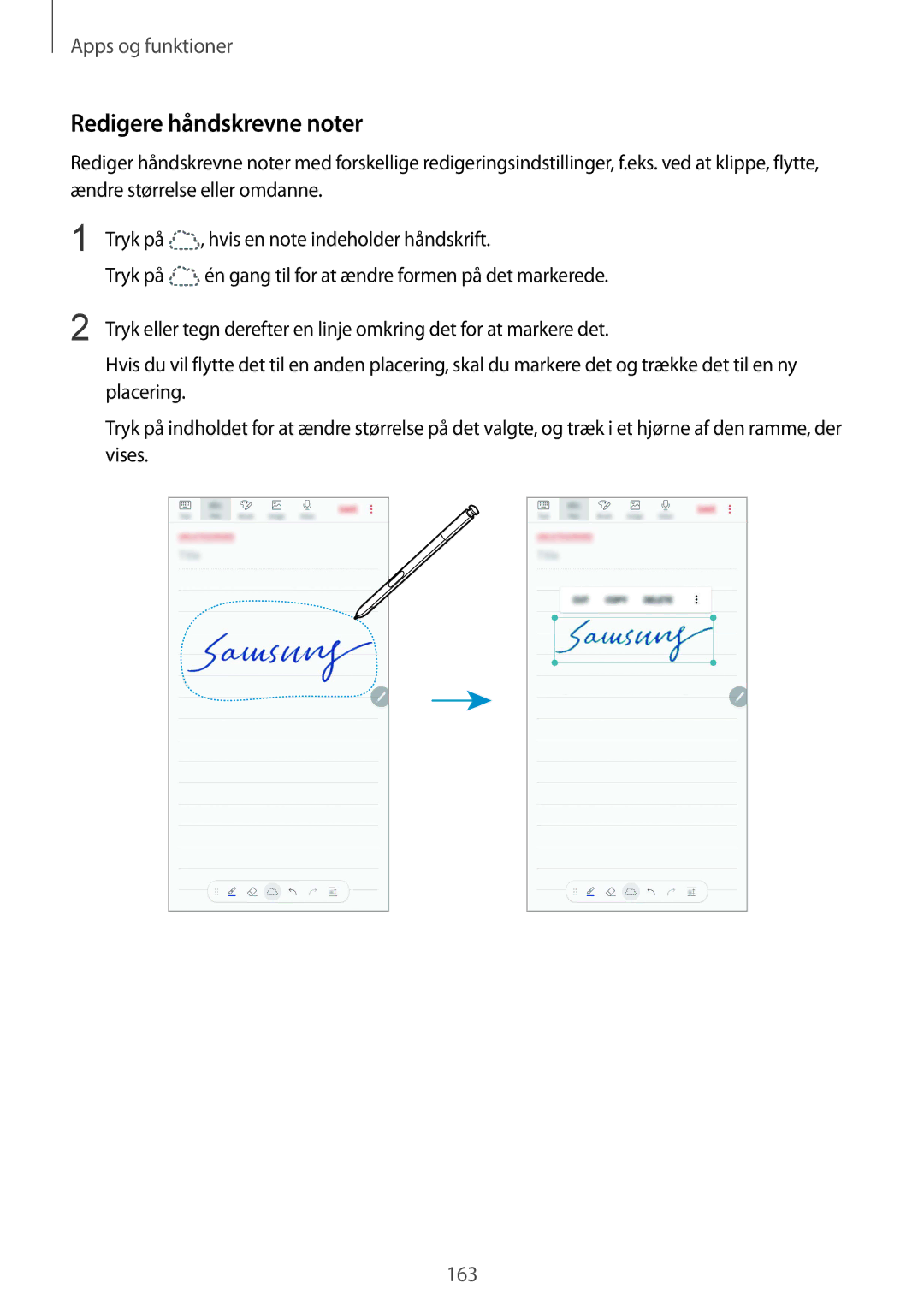 Samsung SM-N950FZKAHTS, SM-N950FZDATEN, CG-N950FZDSHTD, SM-N950FZKDNEE, SM-N950FZDDNEE manual Redigere håndskrevne noter 