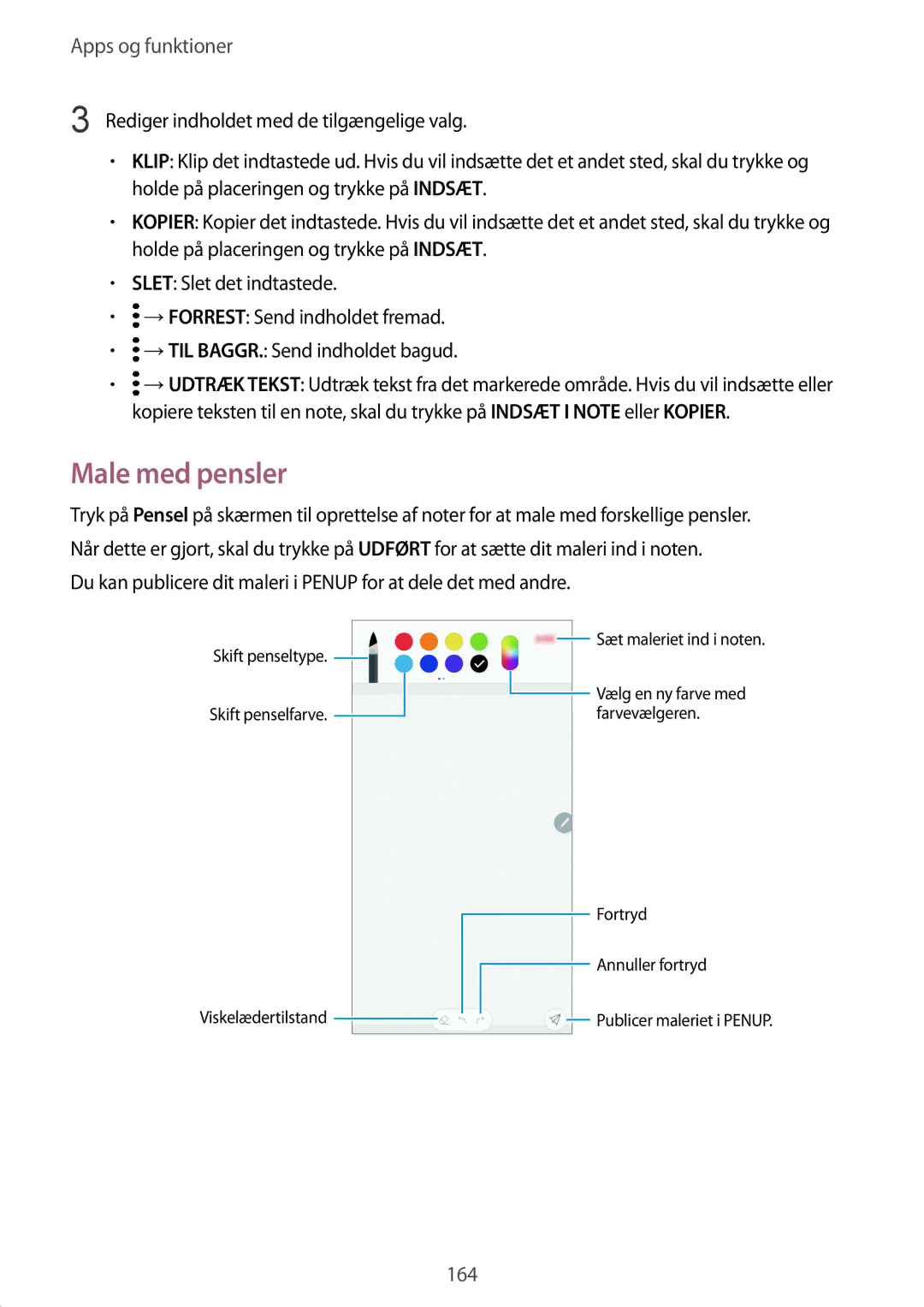 Samsung SM-N950FZKDNEE, SM-N950FZDATEN, CG-N950FZDSHTD, SM-N950FZKAHTS, SM-N950FZDDNEE, SM-N950FZDAHTS manual Male med pensler 