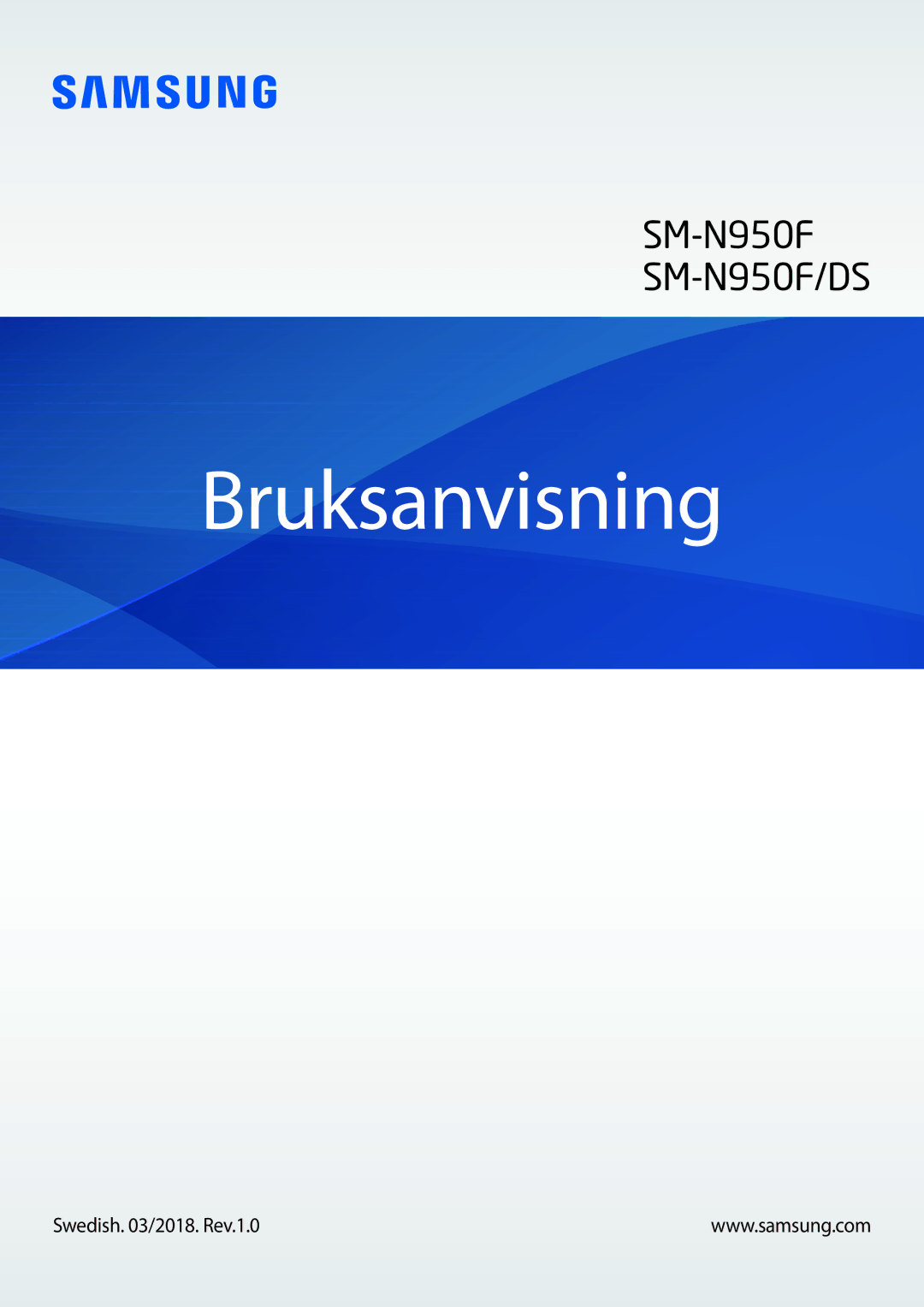 Samsung CG-N950FZDSHTD, SM-N950FZDATEN, SM-N950FZKAHTS, SM-N950FZKDNEE manual Bruksanvisning, Swedish /2018. Rev.1.0 