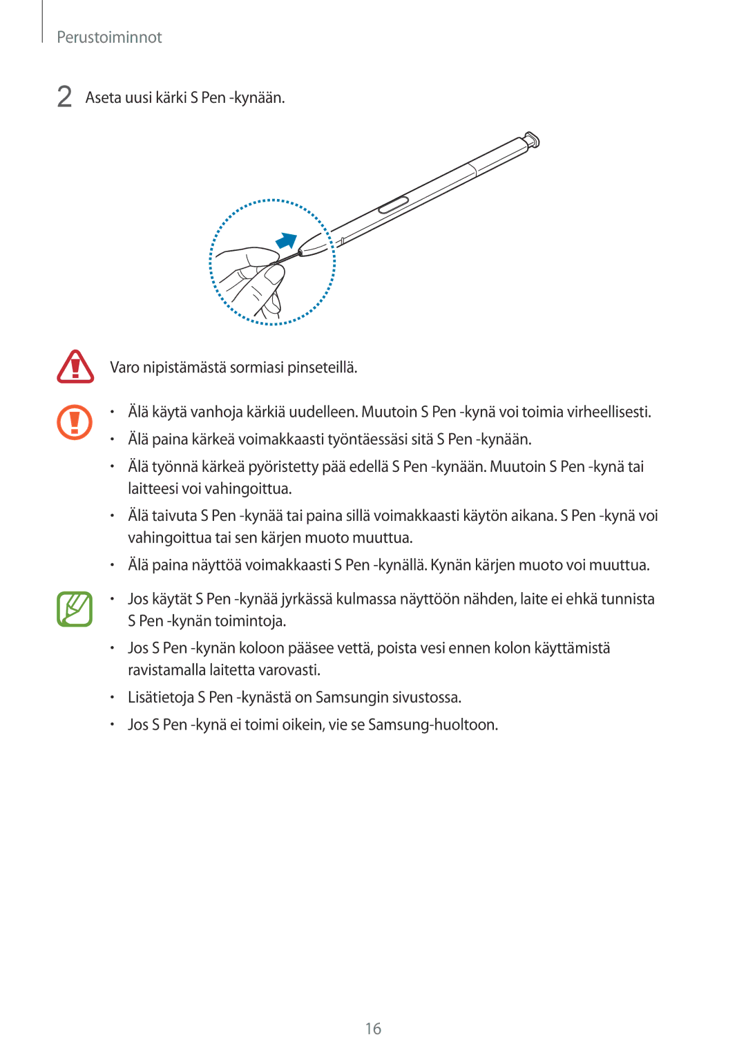 Samsung SM-N950FZKAHTS, SM-N950FZDATEN, CG-N950FZDSHTD, SM-N950FZKDNEE, SM-N950FZDDNEE, SM-N950FZDAHTS manual Perustoiminnot 