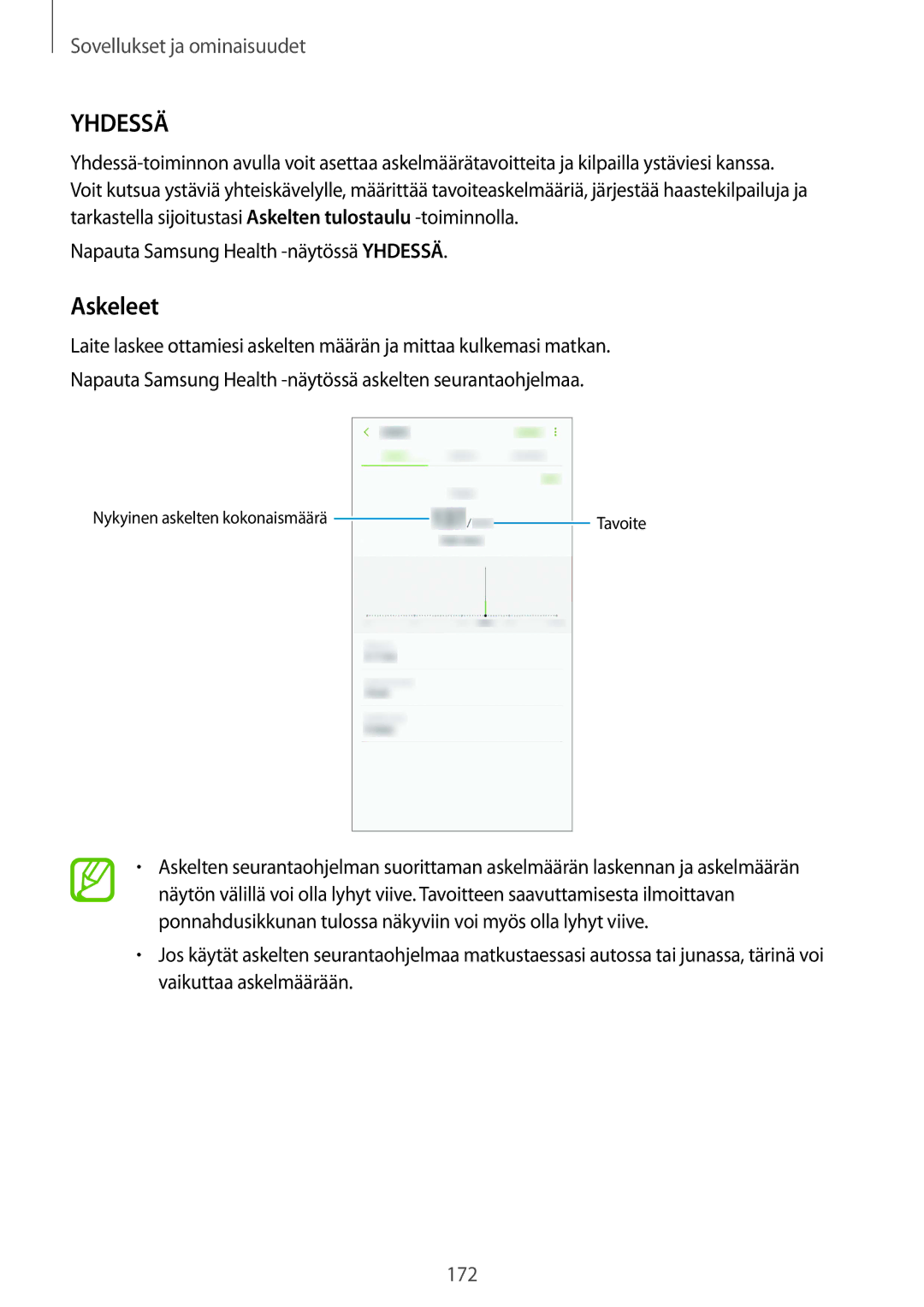 Samsung SM-N950FZDDNEE, SM-N950FZDATEN, CG-N950FZDSHTD, SM-N950FZKAHTS Askeleet, Napauta Samsung Health -näytössä Yhdessä 