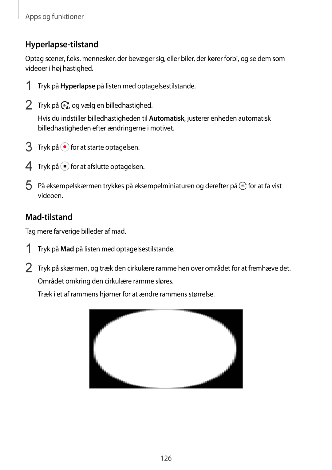 Samsung SM-N950FZDATEN, CG-N950FZDSHTD, SM-N950FZKAHTS, SM-N950FZKDNEE, SM-N950FZDDNEE manual Hyperlapse-tilstand, Mad-tilstand 