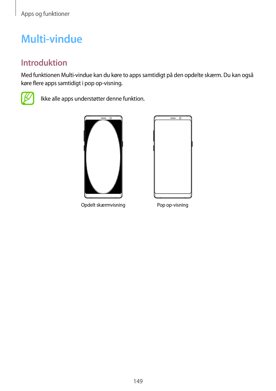 Samsung SM-N950FZKAHTS, SM-N950FZDATEN, CG-N950FZDSHTD, SM-N950FZKDNEE, SM-N950FZDDNEE manual Multi-vindue, Introduktion 