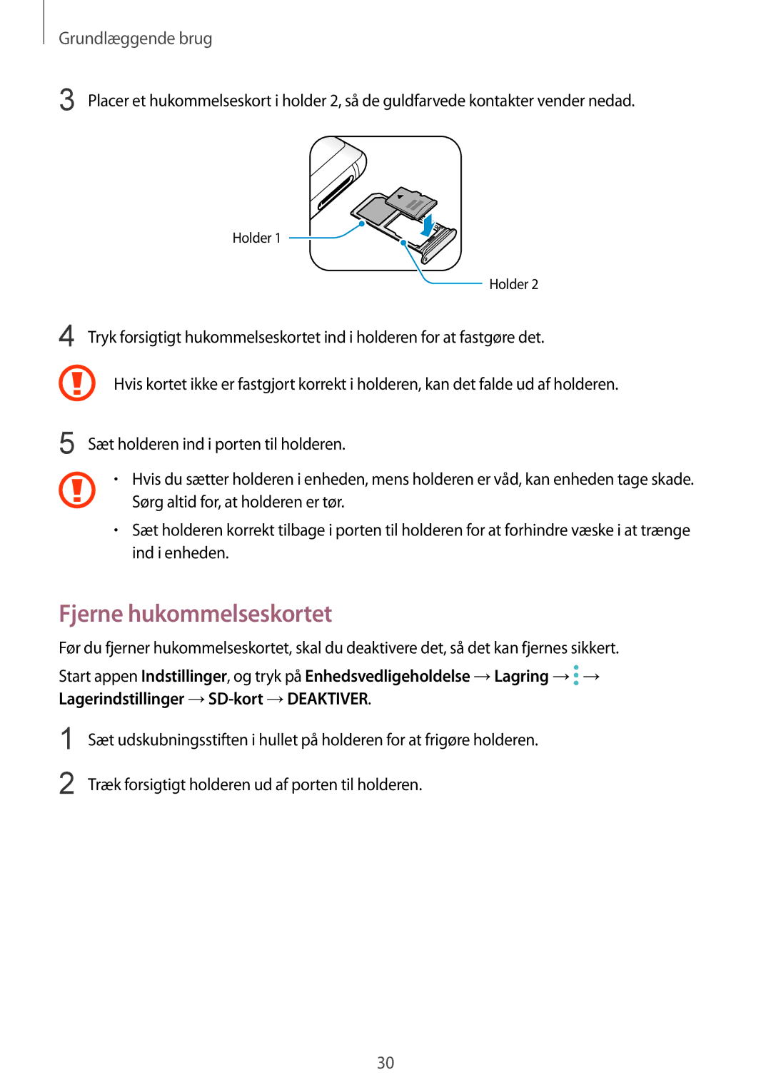 Samsung SM-N950FZKAHTS, SM-N950FZDATEN, CG-N950FZDSHTD, SM-N950FZKDNEE, SM-N950FZDDNEE manual Fjerne hukommelseskortet 