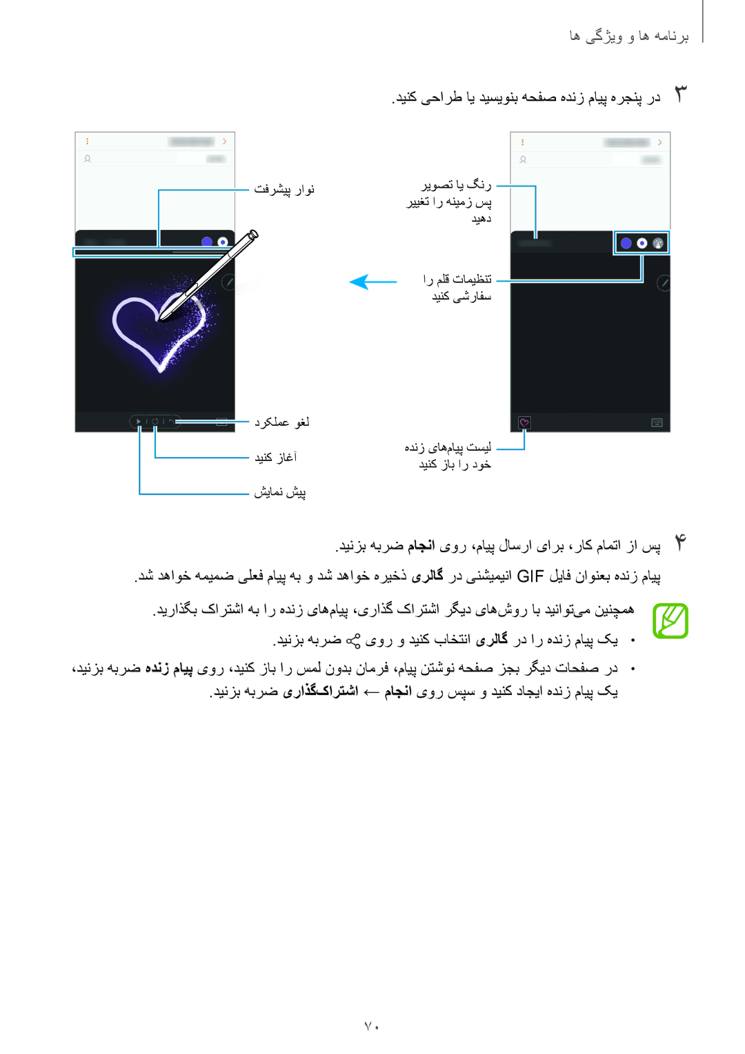 Samsung SM-N950FZKDKSA, SM-N950FZDDKSA, SM-N950FZVDKSA manual دینک یحارط ای دیسیونب هحفص هدنز مایپ هرجنپ رد3 