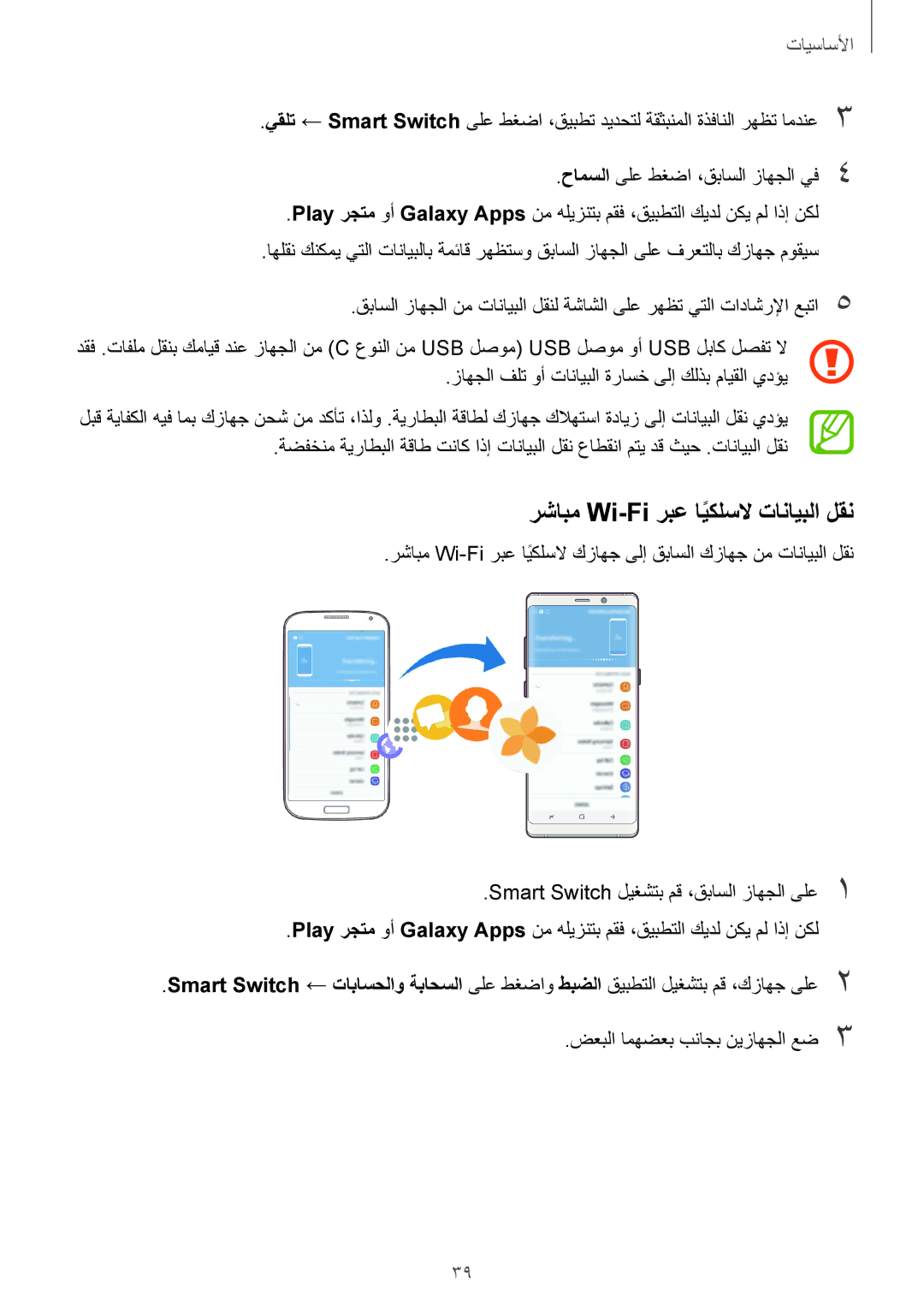 Samsung SM-N950FZDDKSA, SM-N950FZKDKSA, SM-N950FZVDKSA manual رشابم Wi-Fi ربع ايكلسلاً تانايبلا لقن 