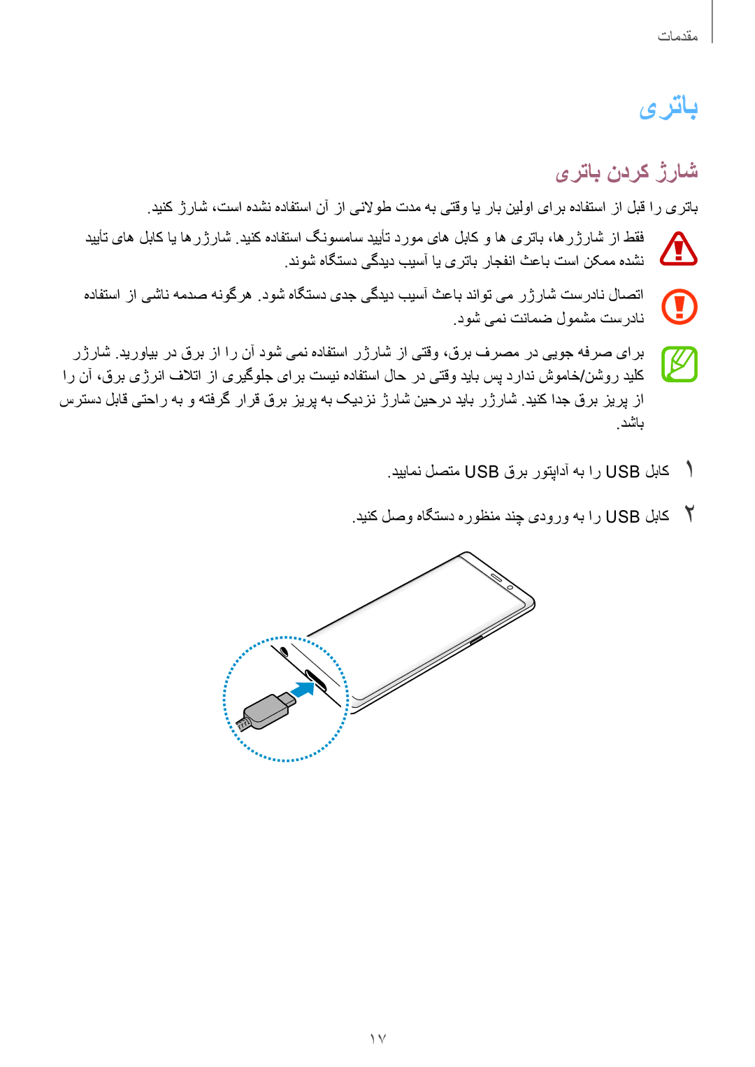 Samsung SM-N950FZVDKSA, SM-N950FZDDKSA, SM-N950FZKDKSA manual یرتاب ندرک ژراش 