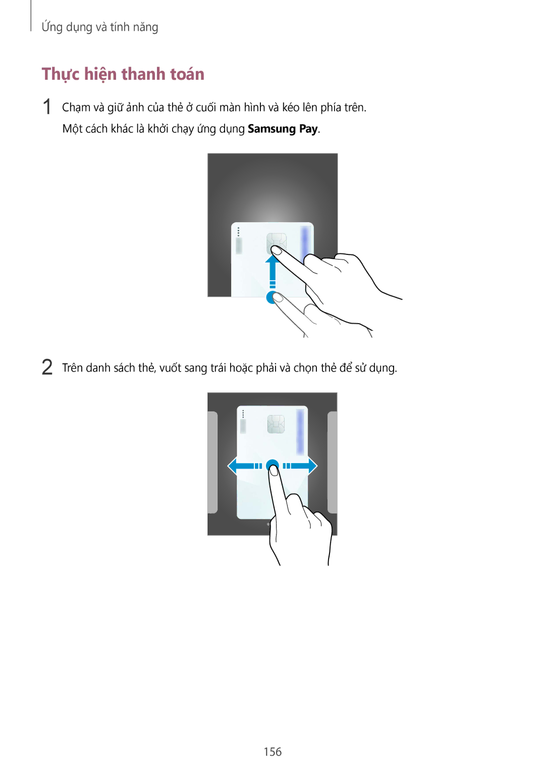Samsung SM-N950FZDDXXV, SM-N950FZVDXXV, SM-N950FZKDXXV manual Thực hiện thanh toán, 156 