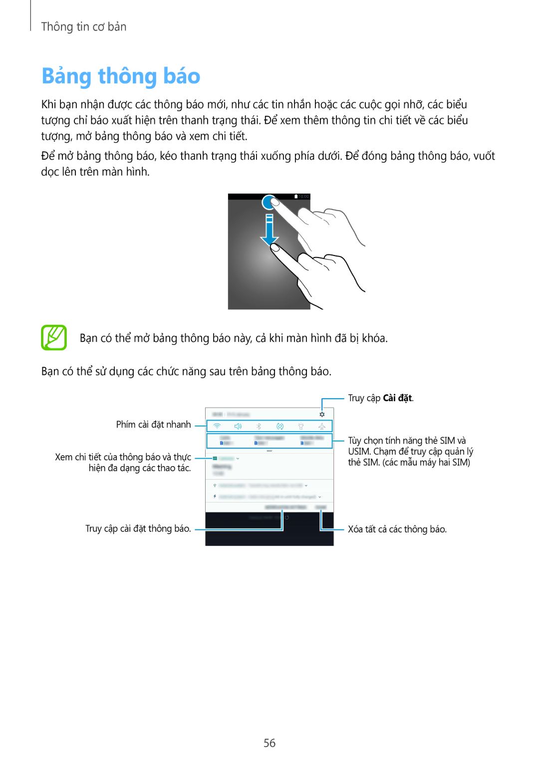 Samsung SM-N950FZKDXXV, SM-N950FZDDXXV, SM-N950FZVDXXV manual Bảng thông báo 