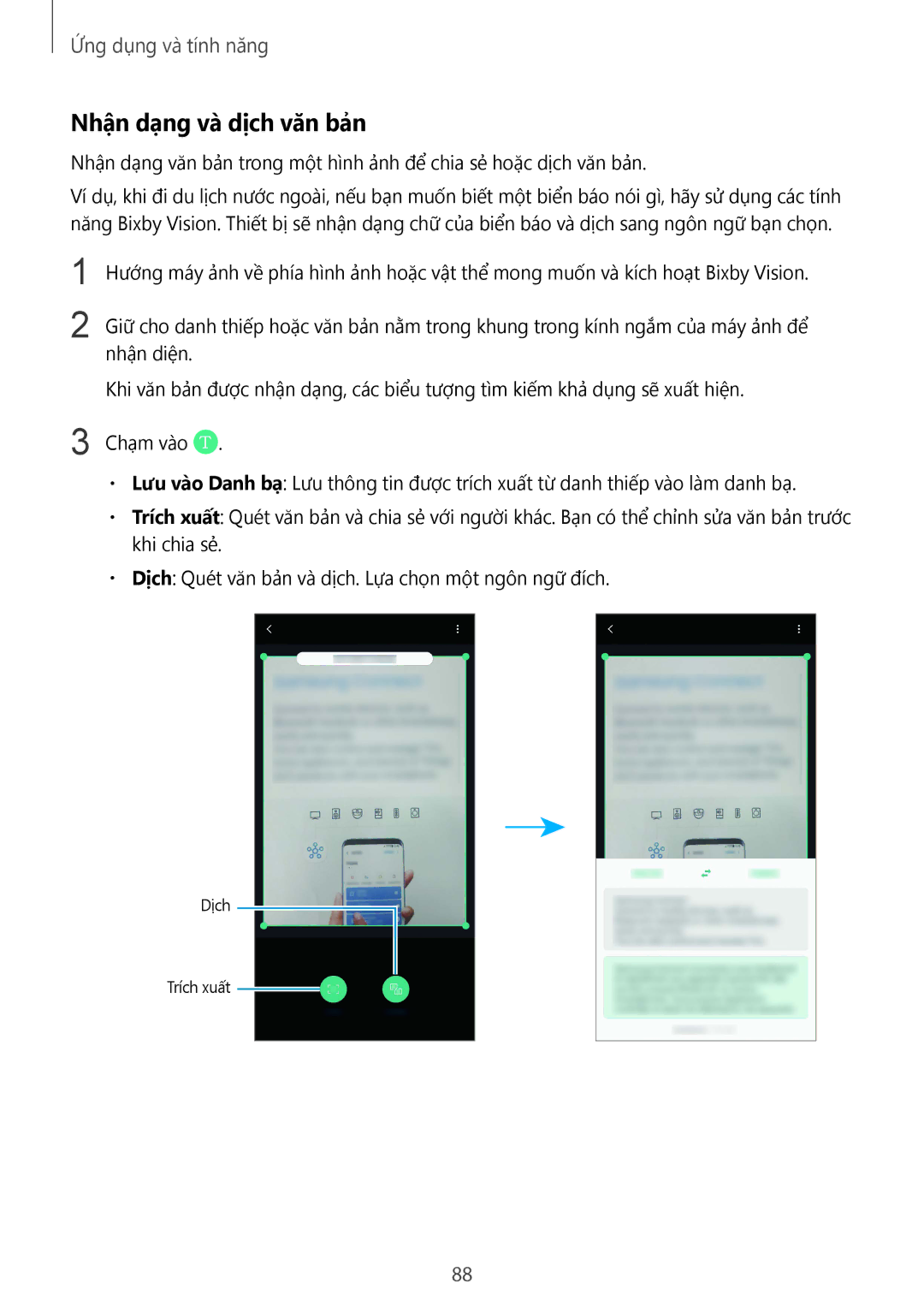 Samsung SM-N950FZVDXXV, SM-N950FZDDXXV, SM-N950FZKDXXV manual Nhận dạng và dịch văn bản 