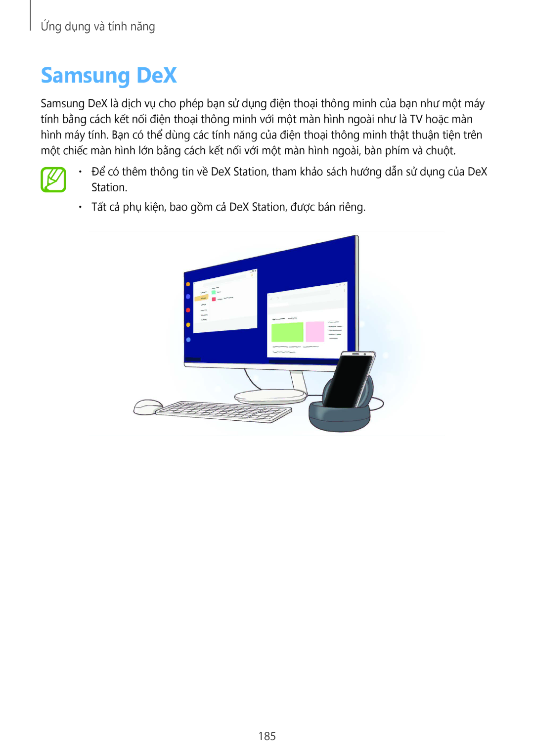Samsung SM-N950FZKDXXV, SM-N950FZDDXXV, SM-N950FZVDXXV manual Samsung DeX, 185 