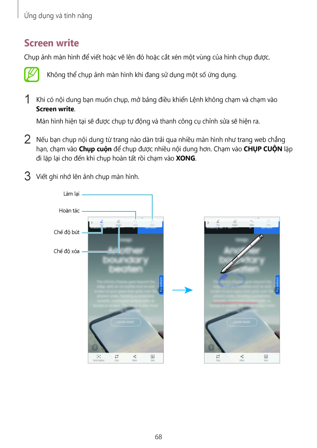 Samsung SM-N950FZKDXXV, SM-N950FZDDXXV, SM-N950FZVDXXV manual Screen write 