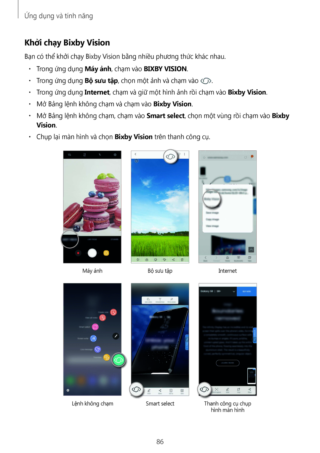 Samsung SM-N950FZKDXXV, SM-N950FZDDXXV, SM-N950FZVDXXV manual Khởi chạy Bixby Vision 