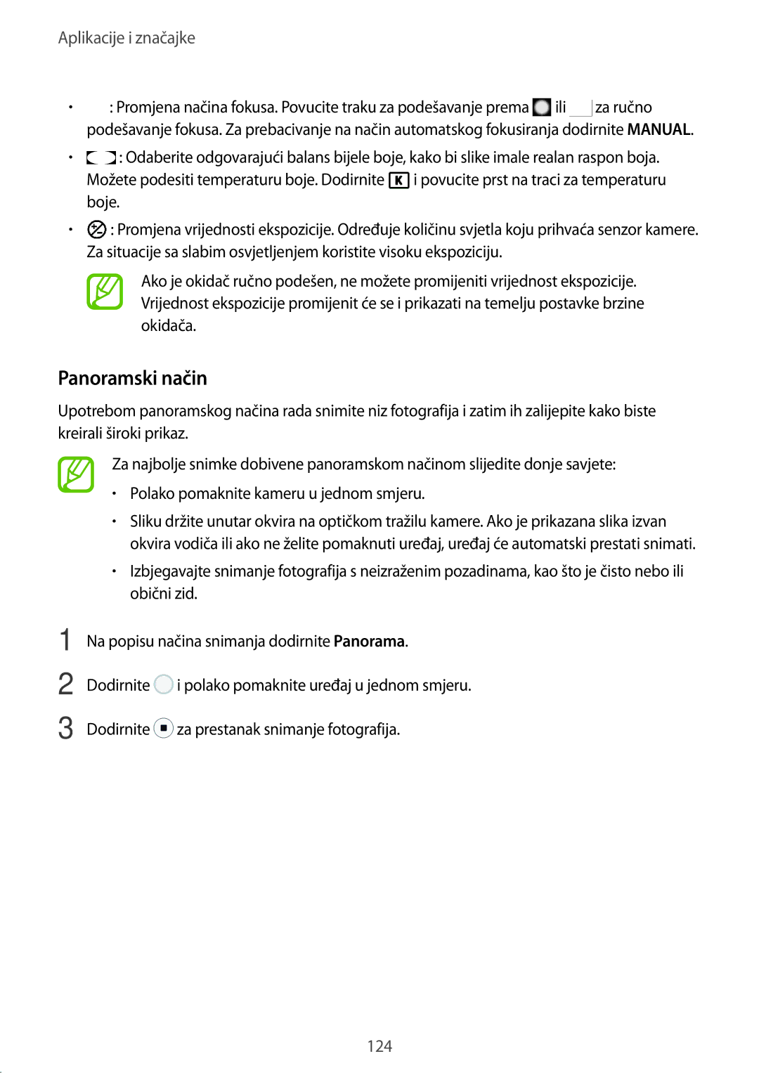 Samsung SM-N950FZKACRO, SM-N950FZDACRO, SM-N950FZDASEE, SM-N950FZKASEE manual Panoramski način 