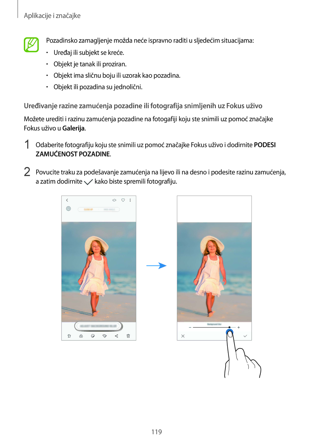 Samsung SM-N950FZKASEE, SM-N950FZKACRO, SM-N950FZDACRO Zamućenost Pozadine, Zatim dodirnite Kako biste spremili fotografiju 